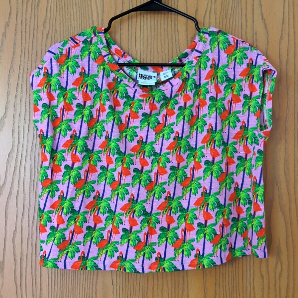 Bouffants and Broken Hearts Flamingo Crop Top